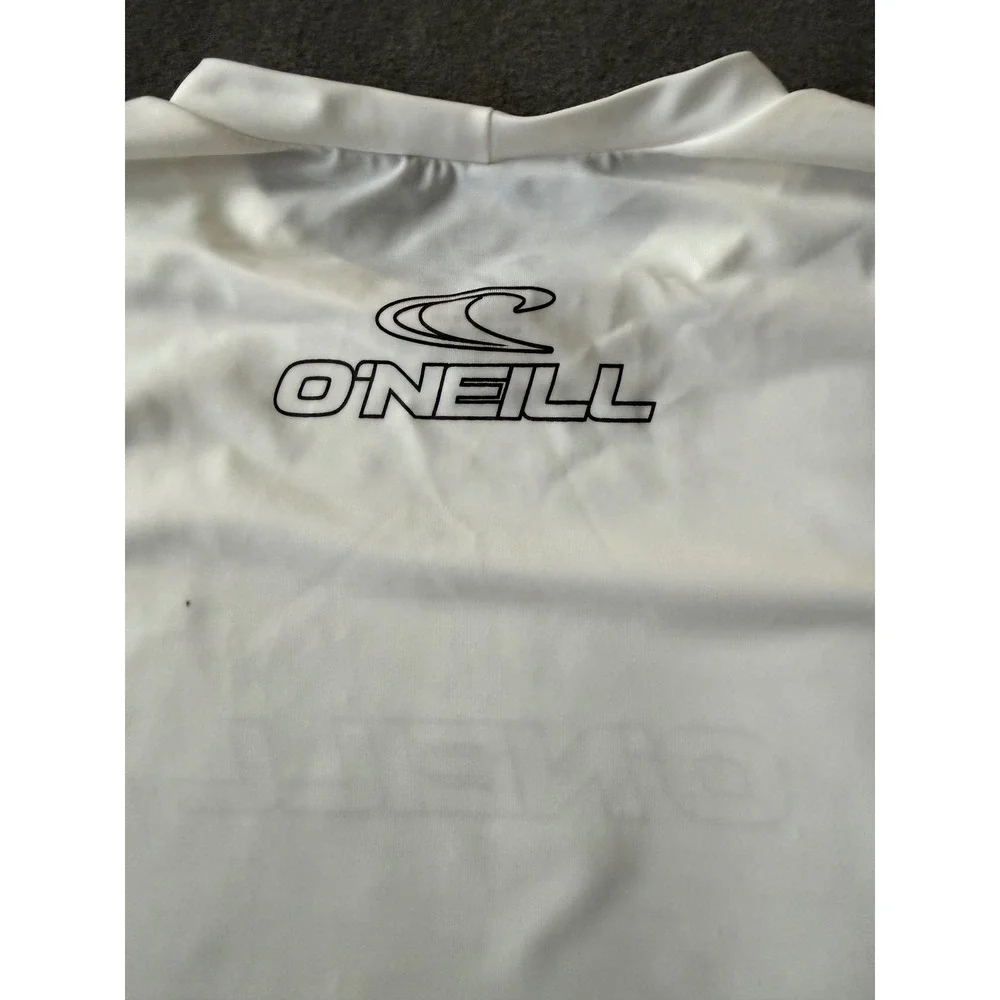 ONeill Mens White Short Sleeve Rash Guard 50+ UV Protection Swim Shirt M - EUC